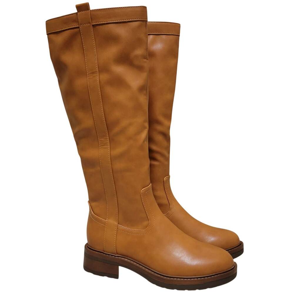 Style & Co Women Terry Knee High Riding Boots Size US 5M Sweet Maple Brown